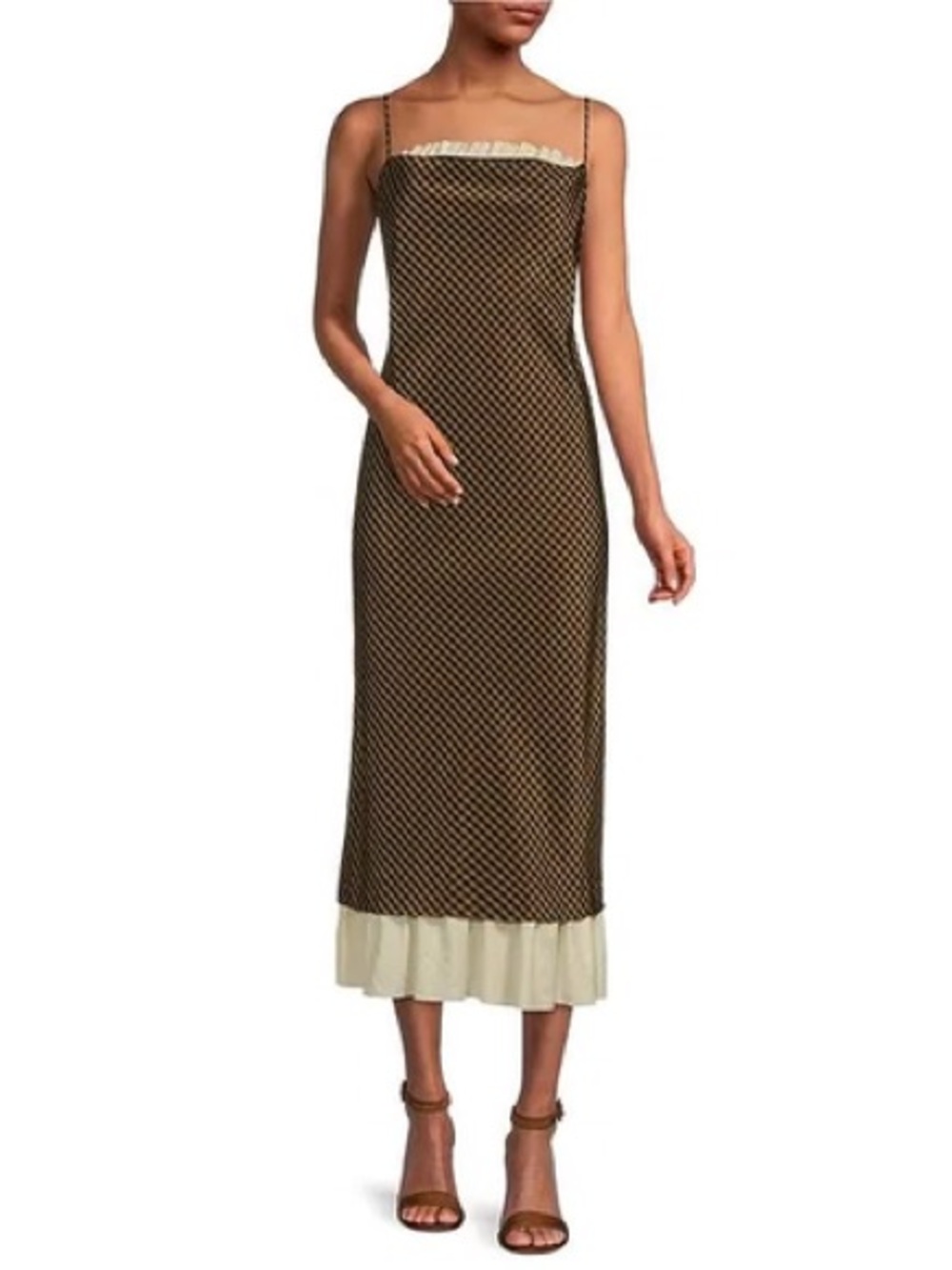 Antonio Melani x Courtney Grow Bond Gingham Sleeveless Ruffle Trim
